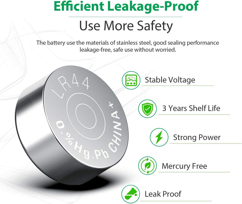 LiCB 10 PCS LR44 AG13 357 303 SR44 Battery 1.5V Button Coin Cell Batteries,Used in Many Small Electronics, Watch, Calculators, Toys