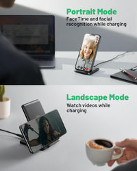 INIU Wireless Charger Stand, 15W Fast Charging Dock Phone Charger, Adaptive LED Wireless Charging Station for iPhone 17 16 15 14 13 12 11 Pro Max, Samsung S23 S22 S21, Google Pixel 8 7 6 etc.