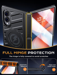 Samsung Galaxy Z Fold 8 Protective Case MagSafe Compatible Full Hinge Protection Dual-Angle Kickstand - Black