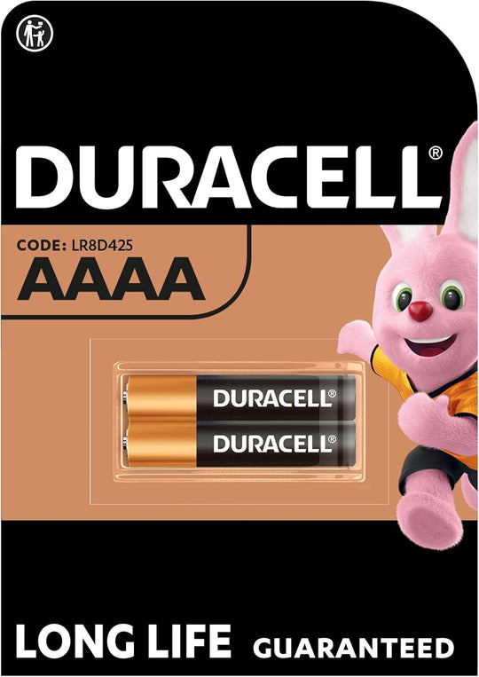 Duracell Specialty Alkaline AAAA Battery 1,5V, pack of 2 (LR8D425), Designed for use in Digital Pens, Medical Devices & Headlamps