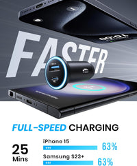 INIU Car Charger, Cigarette Lighter USB Charger Total 66W [USB C 36W+A 30W] 12V USB Socket, PD3.0 Fast Charge Car Phone Charger Metal Adapter for iPhone 16 15 14 13 12 11 Pro Max iPad Samsung Google