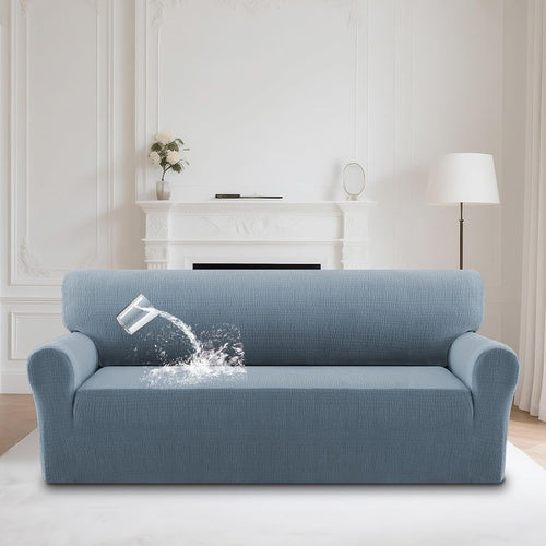 BellaHills Waterproof Sofa Cover 3 Seater High Stretch Non-Slip Protector â Stone Blue