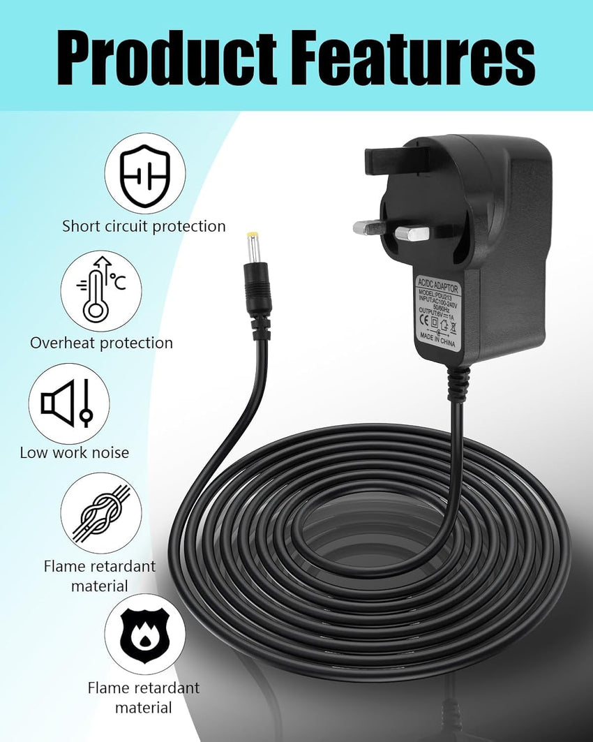 6V Charger for Omron Blood Pressure Monitor M2 M3 M4 M6 M7 X3 Comfort X2 Basic X2 Smart X7 Smart, 6V UK Charger Power Adapter for Omron Upper Arm Blood Pressure Monitors M500 M400 M10-IT