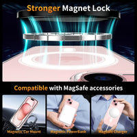 YNMEacc 5 in 1 Magnetic for iPhone 15 Case with 2X Screen Protector + 2 Lens Protector, [Compatible with MagSafe] Slim Soft TPU Silicone Shockproof Anti-Scratch Phone Cover - Clear