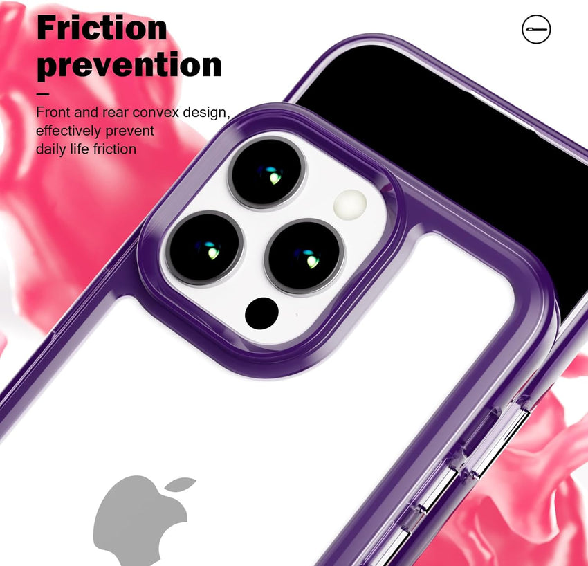 SharkProten Case for iPhone 13 Pro Mobile Phone Case Cover TPU PC Slim Shockproof Anti-Scratch Transparent Cell Phone Case for Girls Women Case Purple