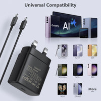 for Samsung Fast Charger, 45W USB C Plug with 6.6ft C to C Cable, fit for Galaxy S24 Ultra/S24+/S24/S23 Ultra/S23/S22/S21/A15,Z Fold 6,Z Flip 6,Tab S9,Google Pixel 9, PPS Super Fsat Phone Charger 2.0