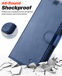 OCASE for iPhone 16 Pro Max Case, Detachable 2 in 1 PU Leather Wallet Case with RFID Blocking, Wireless Charging, Card Holders, Kickstand, Shockproof Removable Phone Cover, Blue