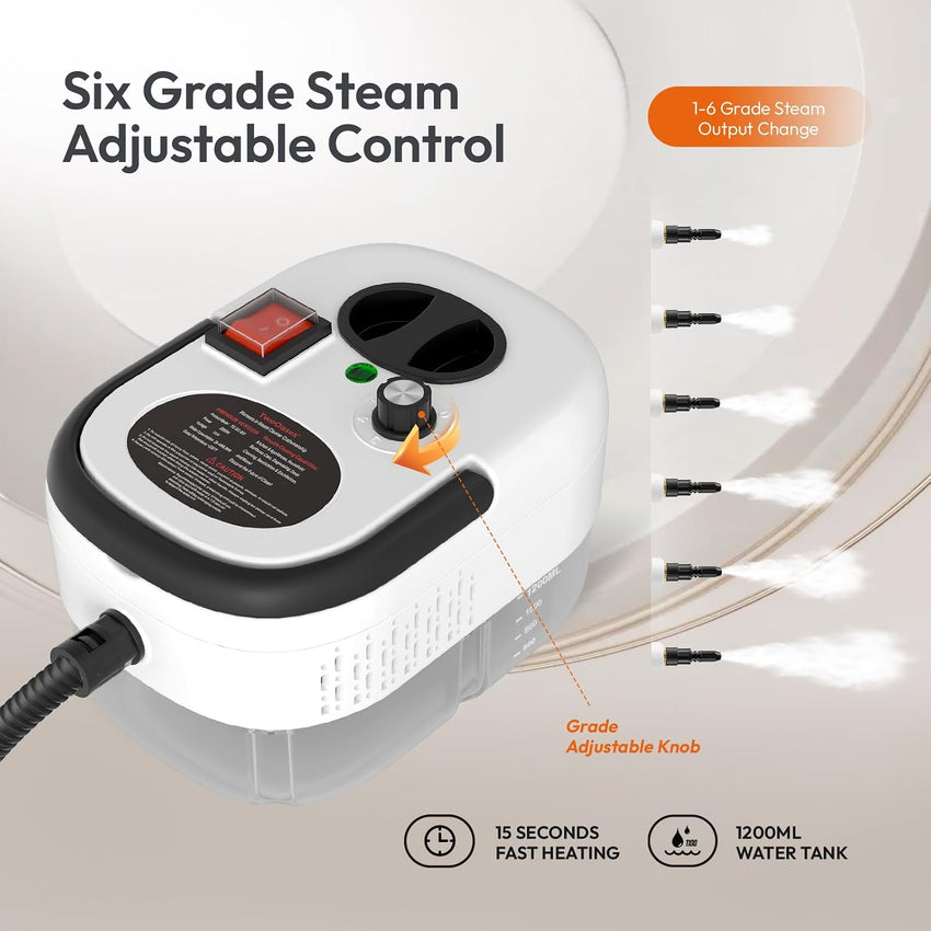 Portable Handheld Steam Cleaner 1.2L Fast Heating MultipurposenWhite