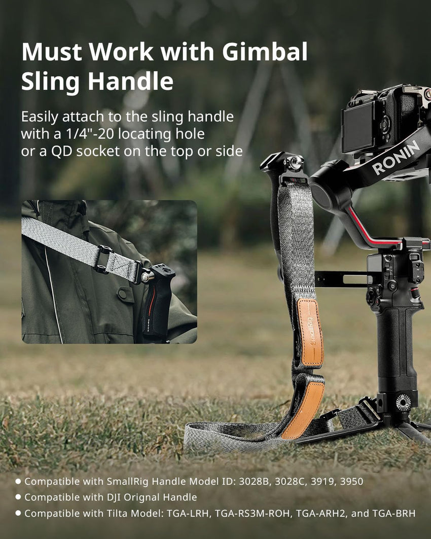 SMALLRIG RS 4 RS 3 RS 2 Weight-Reducing Shoulder Strap Compatible with Sling Handle for DJI, Gimbal Belt with QD Quick Release Buckles for DJI RS 4 Pro/RS 4/ RS 3 Pro/RS 3/ RS 2 Gimbal - 4118