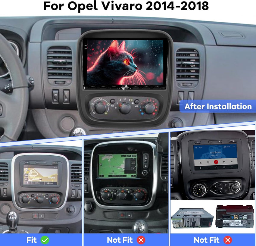 9-inch Android Car Stereo READ DESC Wireless CarPlay Android Auto 2GB+64GB Bluetooth Opel Vivaro 2014-2018