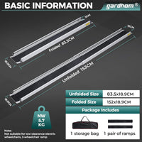 2PCS Telescopic Wheelchair Ramps 5FT, gardhom Portable Adjustable Ramps for Mobility Scooters 272KG Loading Capacity for Home Front Door Stair Steps