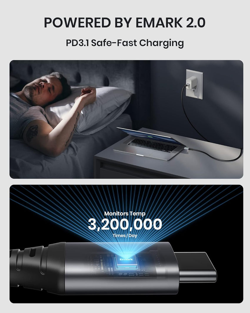 INIU 240W USB C to USB C Charger Cable, [2-Pack 2m] PD Type C Charge Cable, Super Fast Charging USB C Cable for iPhone 17 16 15 Pro Max Plus, MacBook iPad Air, Samsung S25 S24 Ultra, Steam Deck etc.