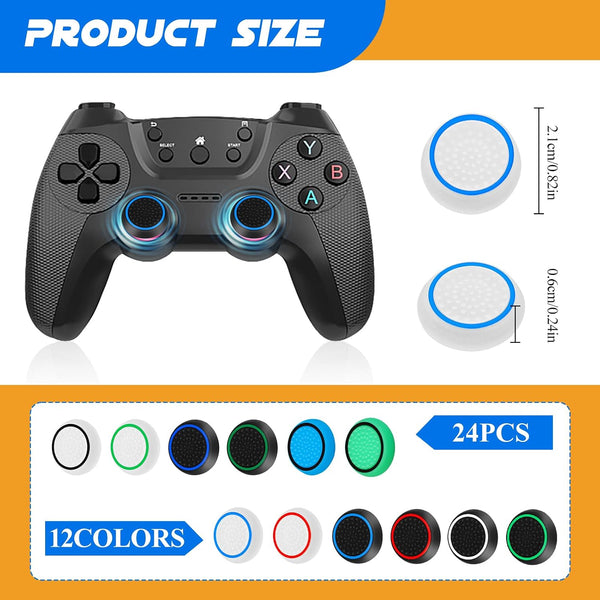 AXFEE 24PCS Thumb Grips Compatible with PS5&PS4 Controller, Silicone Non-slip Thumb Cap, Joystick Controller Protection, Thumbstick Caps Compatible for PS5/4/XBOX ONE/XBOX 360/XBOX SERIES X/SWITCH PRO