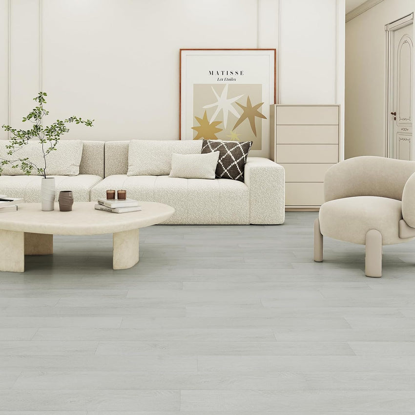Vinyl Self-Adhesive Wood Look Flooring Waterproof Easy Clean Ã¢ÂÂ White Wash Maple 36 Planks