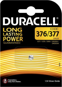 2x Duracell Specialty 377/376 Silver Oxide Battery 1,55V, (SR66 / SR626 / V377 / V376 / SR626W / SR626SW) designed for use in watch, calculators and medical devices