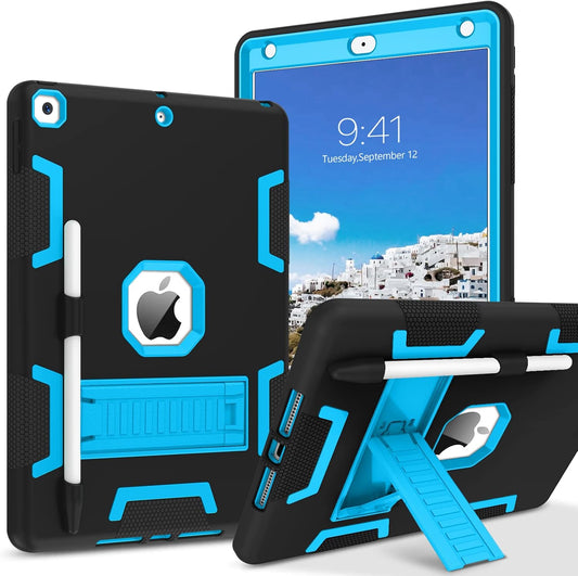 BENTOBEN for iPad 9th/8th/7th Generation Case, iPad 10.2 inch 2021/2020/2019 Case Kids, 3 in 1 Heavy Duty Rugged Shockproof Protective Cover with Kickstand Pencil Holder, Purple/Pink