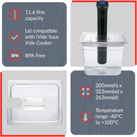 Sous Vide Container Water Tank Compatible with Inkbird ISV-1000 CLEAR 11.6L