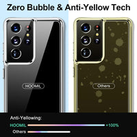 HOOMIL Case for Samsung Galaxy S21 Ultra 5G, Non-Yellowing, Drop Protection, Anti-Scratch Transparent Hard Back Phone Cover - Black