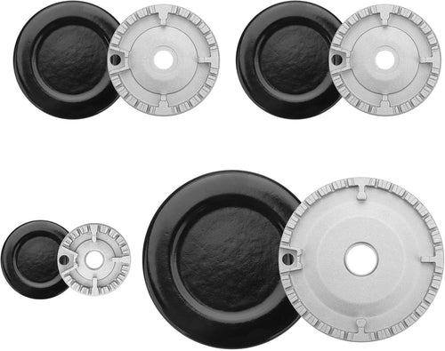 EEEKit Oven Gas Hob Burner Crown Cap Set 8PCS Replacement Parts â Large, Medium, Small