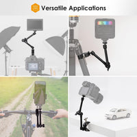 TARION Magic Arm with Super Clamp - Upgraded 11inch/28cm Flexible Camera Articulating Friction Arm Mount & Adjustable Crab Clamp with 1/4" 3/8" Thread Screw for LCD Monitor LED Lights Action Camera