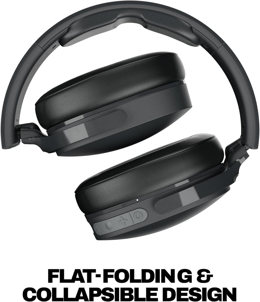 Skullcandy Hesh Evo Wireless Over-Ear Bluetooth Headphones with Extra USB-C Charging Cable, Noise Isolating, 36 Hours Battery, Foldable Lightweight Design, Microphone for iPhone Android - True Black