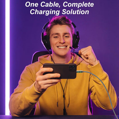 KALINI 4-in-1 USB Type-C Fast Charging Cable, 240W, LED, Lightning 1M White PD 3.1