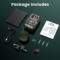 MAXDONE 4K 64MP Solar Wildlife Camera WiFi Bluetooth â Waterproof IP66