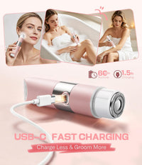 Bikini Trimmer 2-in-1 Dual-Head Electric Shaver USB-C Rechargeable Travel Lock