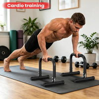 RELIFE Dip Station Adjustable Height Calisthenics Bar â Black