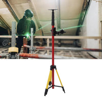Ejoyous Telescoping Pole, 114 to 388cm Level Support Pole Stainless Steel Laser Level Telescoping Mounting Pole Multifunctional Telescoping Level Support Rod with Adjustable Base