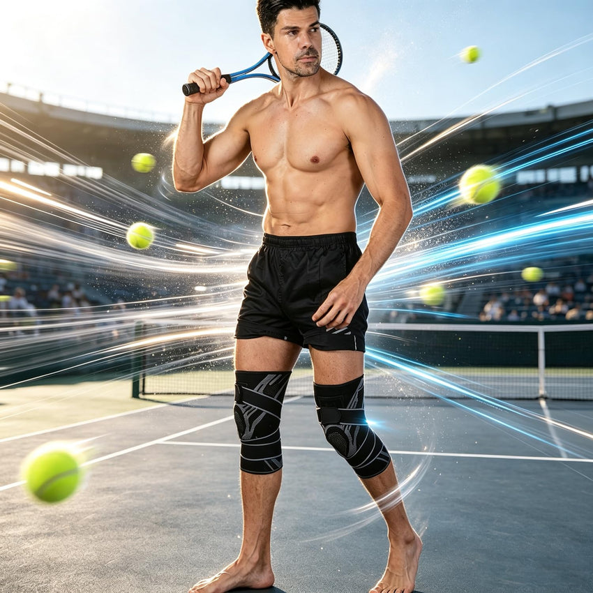 Knee Support Brace Adjustable Compression Sleeve for ACL & Arthritis Black M