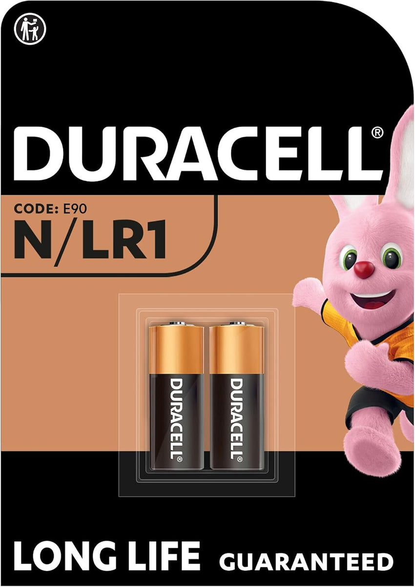 Duracell Specialty N Alkaline Battery 1,5V, pack of 2 (E90 / LR1), Designed for use in Flashlights, Calculators, & Bike Lights