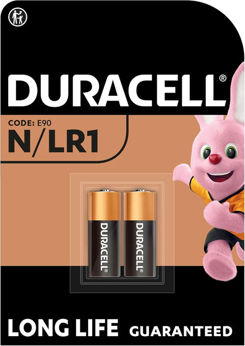 Duracell Specialty N Alkaline Battery 1,5V, pack of 2 (E90 / LR1), Designed for use in Flashlights, Calculators, & Bike Lights