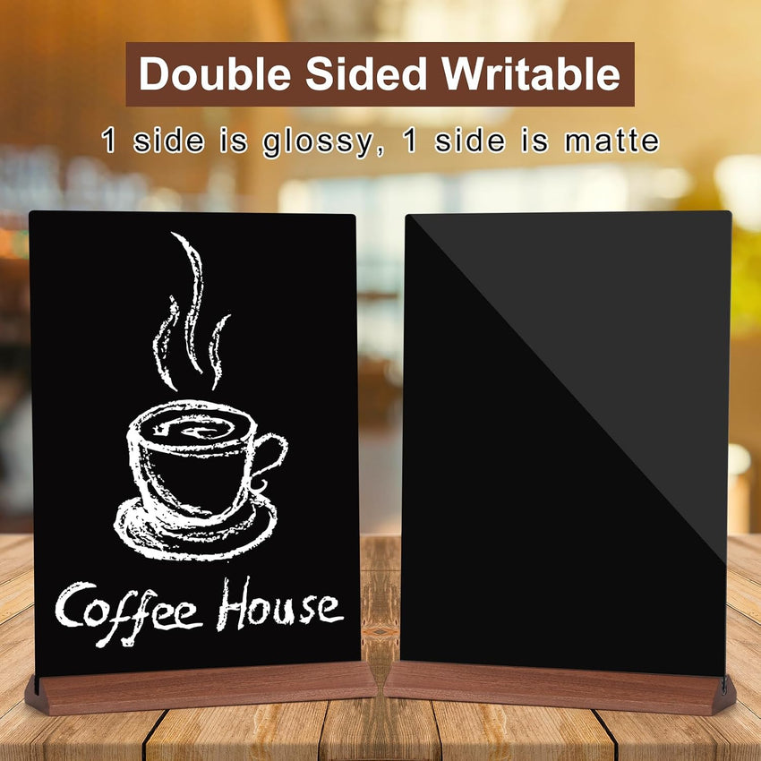 Chalkboard Table Signs 3-Pack with Stands Black A5