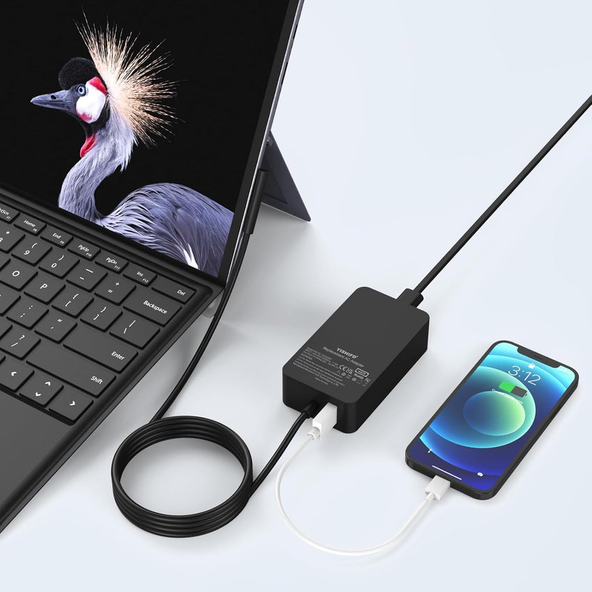 Surface Charger for Microsoft Surface Pro 9/Pro 8/Pro X/Pro 7/Pro 6/Pro 5/Pro 4/Pro 3,Surface Book 3 2/1,Surface Laptop 5/4/3/2/1 Studio, Surface Go Tablet, 65W Windows Surface Laptop Charger