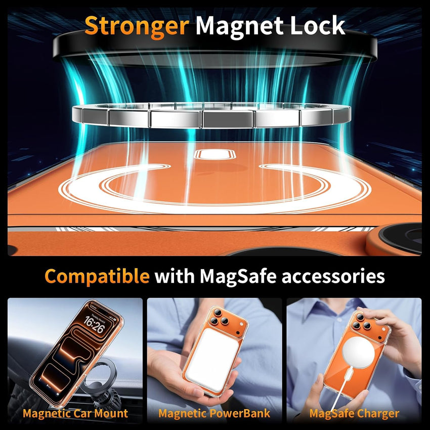 YNMEacc 5 in 1 Magnetic for iPhone 17 Pro Max Case with 2X Screen Protector + 2 Lens Covers, [Compatible with MagSafe] Slim Soft TPU Silicone Shockproof Anti-Scratch Phone Cover - Clear