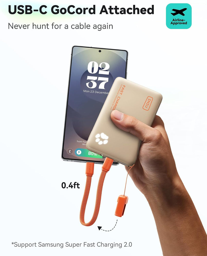 Portable Power Bank 10000mAh 45W PD Fast Charge Ultra Slim â Beige
