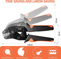 PotentForce Crimping Tool Set - 600pcs Crimp Connectors for 0.5-2.5mmÂ²/AWG 22-16 Wire, Suitable for 2.8mm, 4.8mm, 6.3mm Spade Connectors