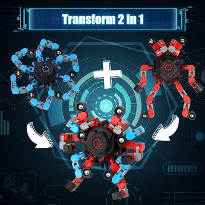 12PCS Deformable Robot Fidget Spinner Toy â Stress Relief for Kids & Adults