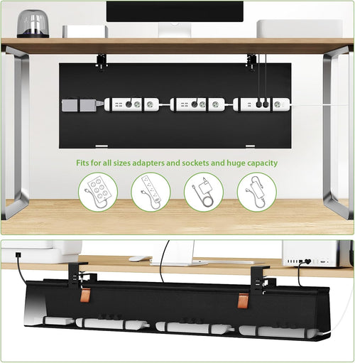 Under Desk Cable Management Tray with Clamp/Screw Mount â 40-inch