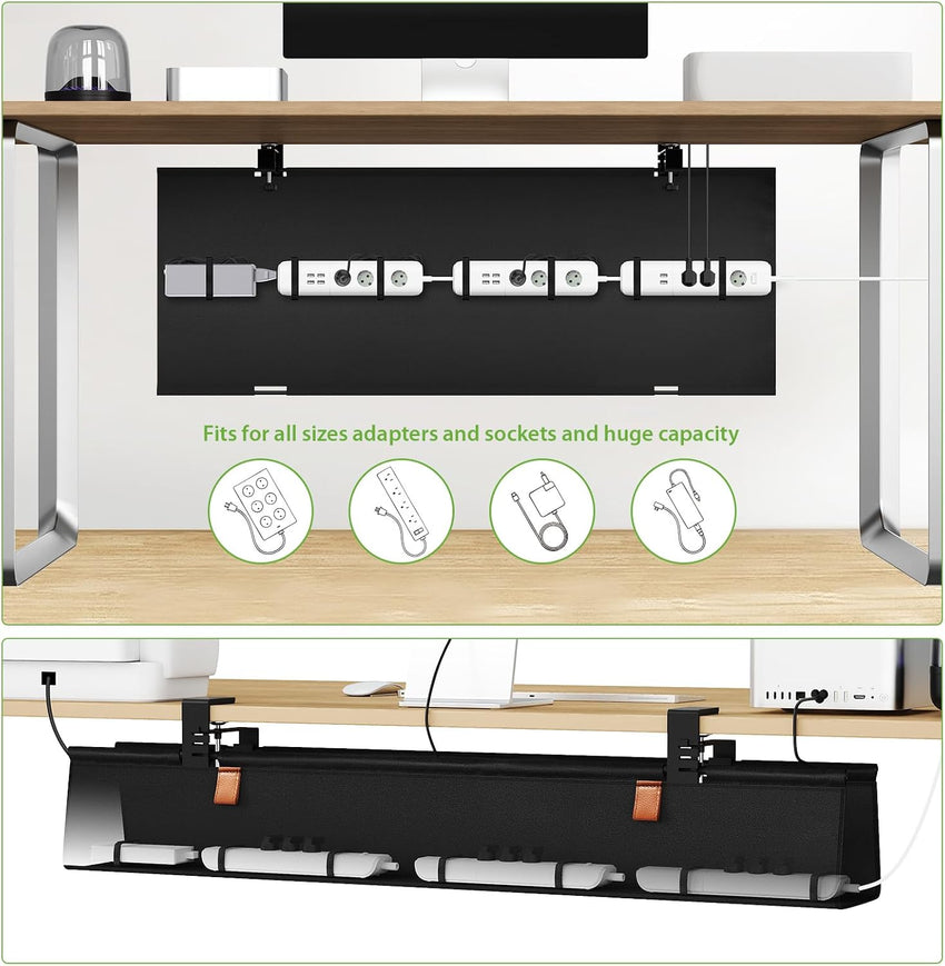 Under Desk Cable Management Tray with Clamp/Screw Mount â 40-inch