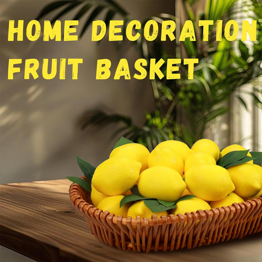 28 Artificial Yellow Lemons for Summer Party Decorations 28 Pcs