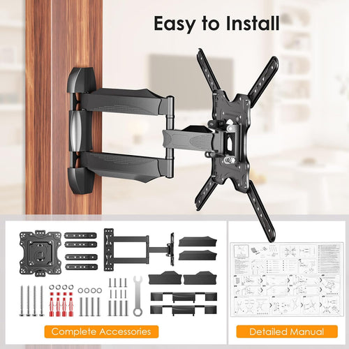 TV Wall Mount for 32-60 Inch,Tilting and Swivelling Wandhalterung-Extendable Wall Bracket Television-for Flat & Curved TV,Max VESA 400x400mm
