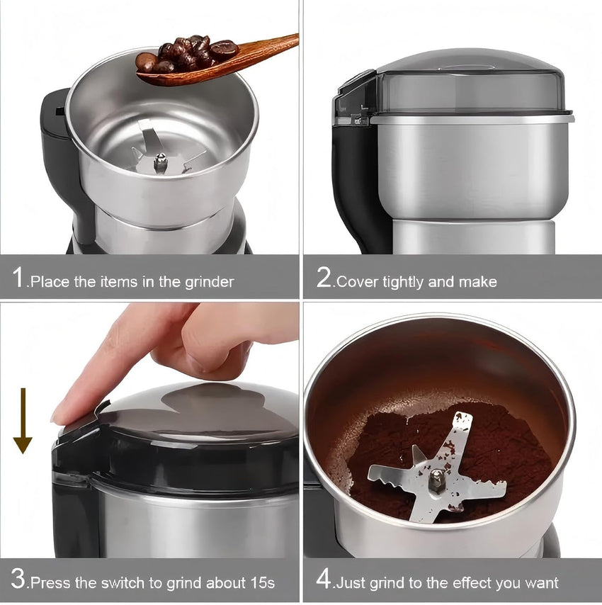 Electric Spice Grinder 400W Stainless Steel Multifunctional â Silver
