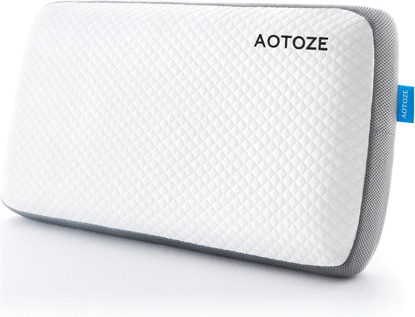 AOTOZE Best Firm Memory Foam Pillow, Hard Pillow for Sleeping,Flat Pillow for Deep Sleep,Oeko-TEX & CertiPUR-US Double Certification, 28 x 15 inch
