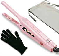 SAOSA Pencil 0.3 Inch Hair Straighteners, Small Straightener and Curler 2 in 1, Thin Ceramic Floating Plate Flat Iron for Women Short Hair, Pixie Cut and Bangs, Auto Shut Off(Rose Gold)