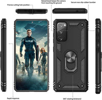 LeYi for Samsung Galaxy S20 FE 5G Case and 2 Tempered Glasss Screen Protector,Ring Holder Military Grade Protective Shockproof Tough Armour Hard Phone Cover for Samsung S20 FE 5G Black