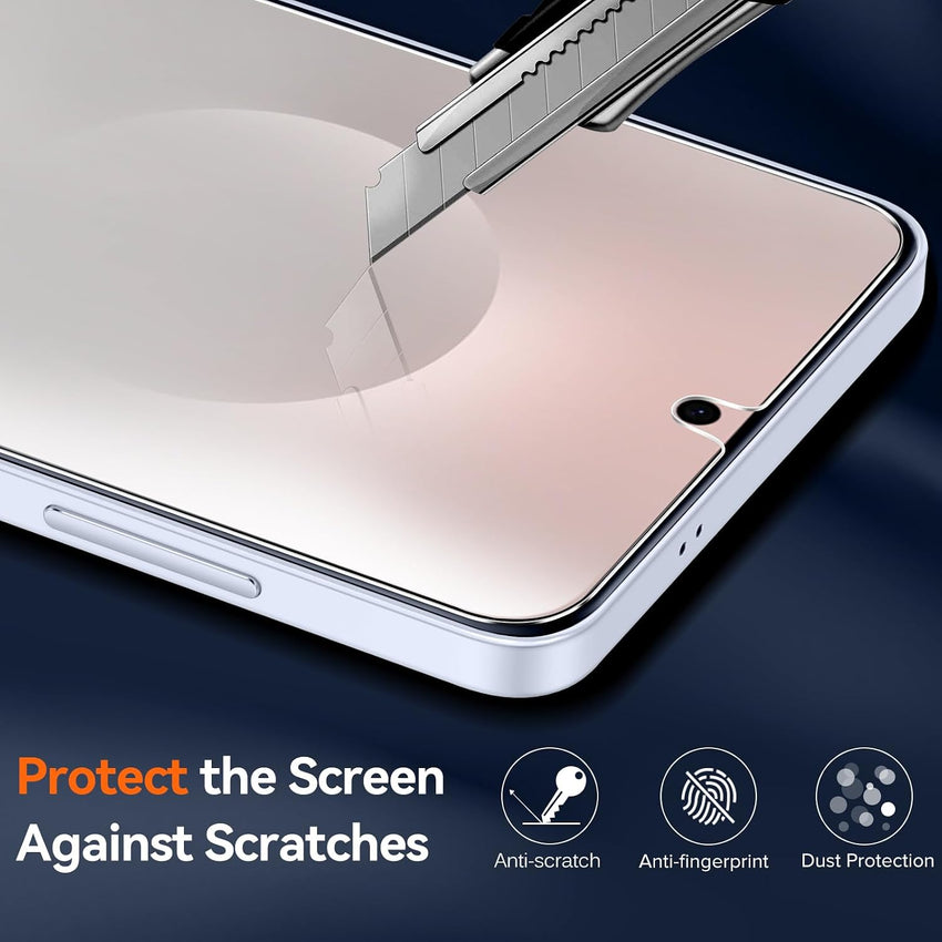ivoler Clear Case for Samsung Galaxy S25 Edge with 2 Pieces Tempered Glass, [Anti-Yellow] [Military Protection] [Camera Protection] Transparent Protective Case Shockproof Anti-Scratch Cover