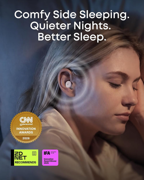 soundcore Sleep A30 by Anker, Ultra-Comfortable Earbuds for Side Sleepers, Dedicated App, Sleep Monitoring, Soothing Sound Masking Technology for All-Night Rest (White)