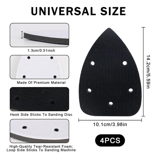 Sander Backing Pads 5-Hole Hook & Loop Soft Interface Triangle Multitool â Pack